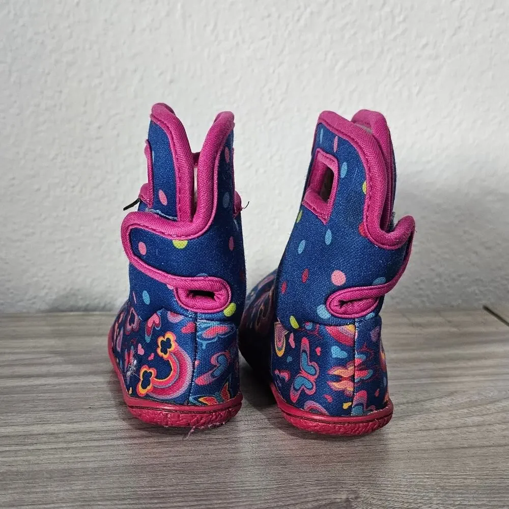 BOGS Baby II Boots Waterproof Rainbow Blue Pink Toddler Infants US 4 Outdoors